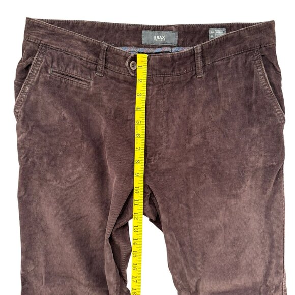 Brax Everest Corduroy Pants Mens Brown Flat Front Stretch Size 38x34 - Picture 9 of 11